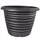 Grower Select 13.00 Stout Round Full Rings Silver Brush on Black 2.94gal 15/CS - 13.3in OD x 9.5in H x 8in BD