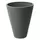 Algreen 11"x14" Round Ribbed Planter Charcoal