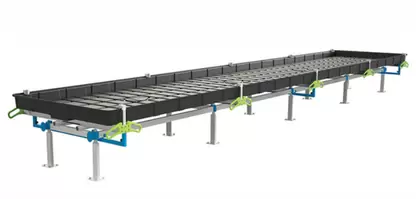 BOTANICARE SLIDE BENCH: 4FT WIDE x 22.5FT LONG x 20IN HIGH, TRILOCK