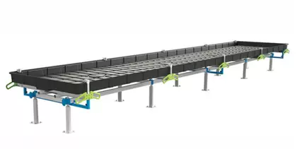 BOTANICARE SLIDE BENCH: 4FT WIDE x 30.5FT LONG x 12IN HIGH, TRILOCK