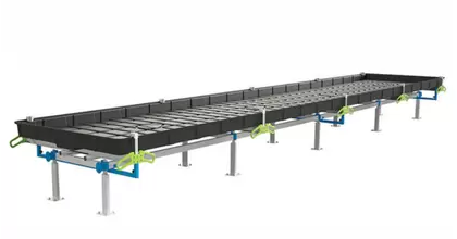 BOTANICARE SLIDE BENCH: 4FT WIDE x 19.5FT LONG x 20IN HIGH, TRILOCK
