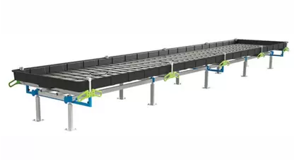 BOTANICARE SLIDE BENCH: 4FT WIDE x 15.5FT LONG x 30IN HIGH, TRILOCK