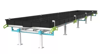 BOTANICARE SLIDE BENCH: 4FT WIDE x 23.5FT LONG x 30IN HIGH, TRILOCK