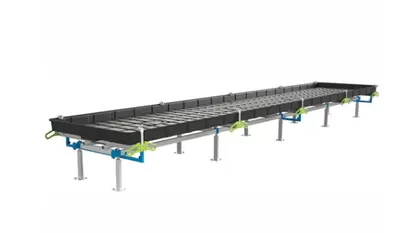 BOTANICARE SLIDE BENCH: 4FT WIDE x 13.5FT LONG x 30IN HIGH, TRILOCK