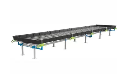 BOTANICARE SLIDE BENCH: 4FT WIDE x 100.5FT LONG x 20IN HIGH, TRILOCK