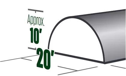 Quonset Structure 20’ Wide Ground To Ground