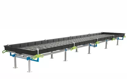 BOTANICARE SLIDE BENCH: 4FT WIDE x 33.5FT LONG x 12IN HIGH, TRILOCK