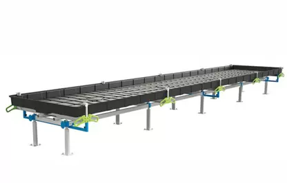 BOTANICARE SLIDE BENCH: 4FT WIDE x 22.5FT LONG x 30IN HIGH, TRILOCK