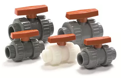 1-1/2" Slip x Threaded PVC 235 psi 101N Series True Union Ball Valve | CNLV17101N