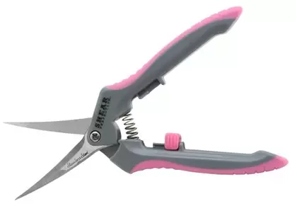 Shear Perfection Pink Platinum Stainless Trimming Shear - 2 in Curved Blades (12/Cs)