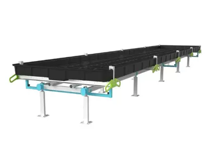 BOTANICARE SLIDE BENCH: 4FT WIDE x 19.5FT LONG x 12IN HIGH, TRILOCK