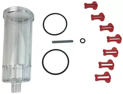 Parts Pak T2C-150 - 7 Red Tabs - 2 Bowl O-Rings - 1 Purge O-Ring - 1 Clear Bowl