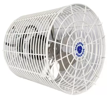 Schaefer Versa-Kool Circulation Fan 8 in w/ Tapered Guards Cord & Mount - 450 CFM