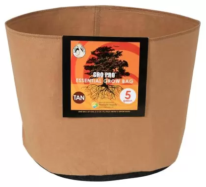 Gro Pro Essential Round Fabric Pot - Tan 5 Gallon (90/Cs)