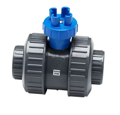 Ball Valve, 1"Slip x Threaded Gray PVC 235 psi True Union Slo-Close Full Block