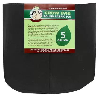 Gro Pro Premium Round Fabric Pot 5 Gallon (110/Cs)