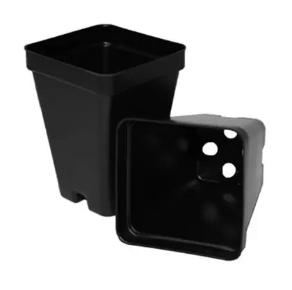 T. O. Plastics 02.50 Press Fit Pot Square Vacuum Deep 250 Black 800 Per Case 48 Case Per Pallet 700003C Use 705105C Tray