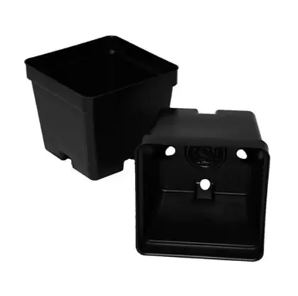 T. O. Plastics 04.00 Sq Pot Square Vacuum Traditional 400 Black 500 Per Case 30Cs/Pl 700070C