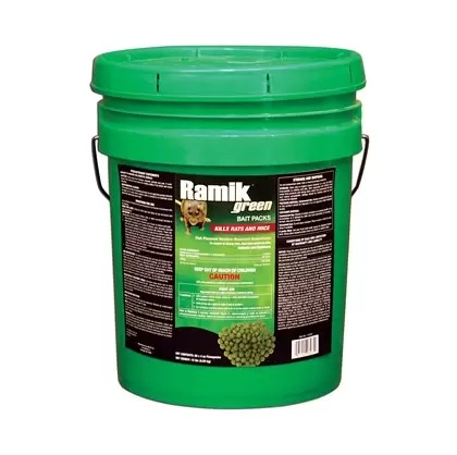 NGN Ramik Green Rodent Bait 1/2" Pellets 60x4oz Packs per Pail (36/Pl) ( Diaphacinone )