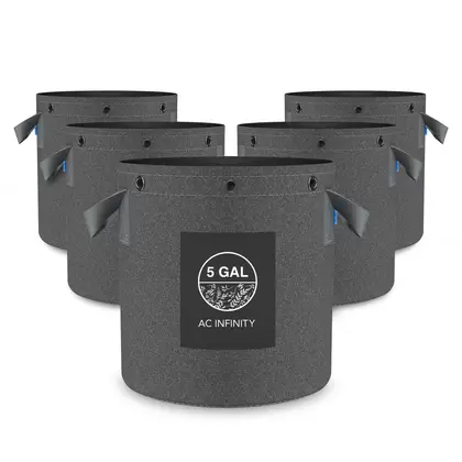 Heavy Duty Reusable Fabric Pots - 5 Gallon - 5-Pack