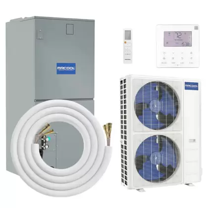 Mrcool 48K BTU HyperHeat Central Ducted Air Handler And Heat Pump Condenser - 15.6 SEER2