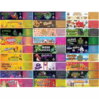 3oz Custom Wrap Labels for Square Flower Jars - 100 labels - SW Packaging