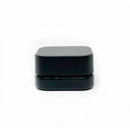9cc Black SQUARE Glass Jar with Child Resistant Cap - 64 Jars/Tray - SW Packaging