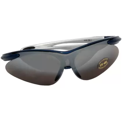 Curved Safety Glasses with UV Coating Blue Frame