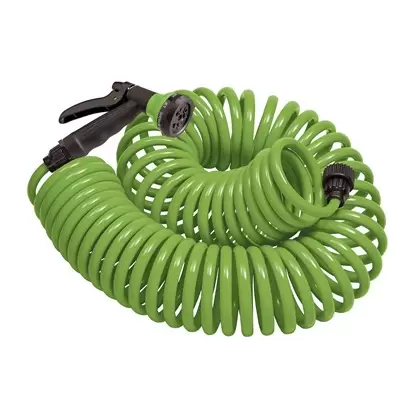 Orbit 25' Hose Coil with Nozzle Green
