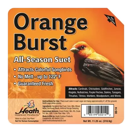 Heath 11.25oz Orange Burst All-Season High Energy Suet Cake
