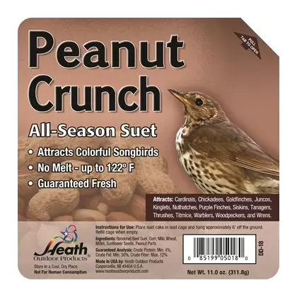 Heath 11oz Peanut Crunch All-Season High Energy Suet Cake