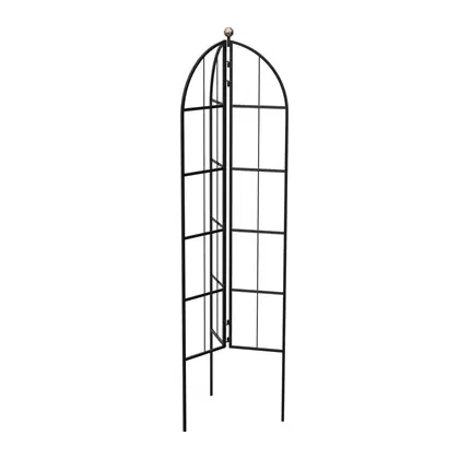 Panacea 64" Modern Farmhouse Folding 3- Panel Garden Obelisk/Trellis with copper Accent Ball