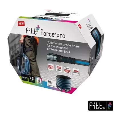 FITT 5/8"x75' Force Pro Commercial Hose Grey w/ Blue Stripe