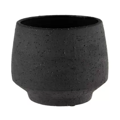SSI 4" Stoneware Tapered Pot Charcoal