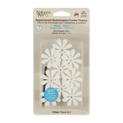 Natures Way Hummingbird Replacement Flowers w/ Cleaning Brush White Daisy