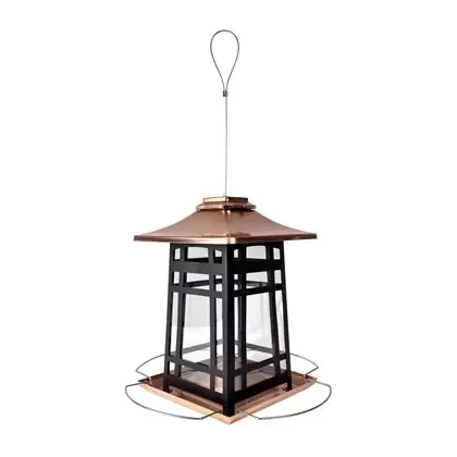 Natures Way Metal Gazebo Bird Feeder Copper Arches 3.3qt