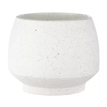 SSI 4" Stoneware Tapered Pot White