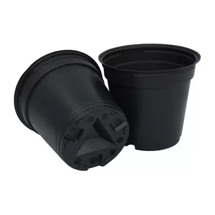 TO Plastics RP-433 Pint Round Pot, Black, 750 Per Case, 30 Cases Per Pallet, 4.33in D x 3.84in H, 1.17 Pint