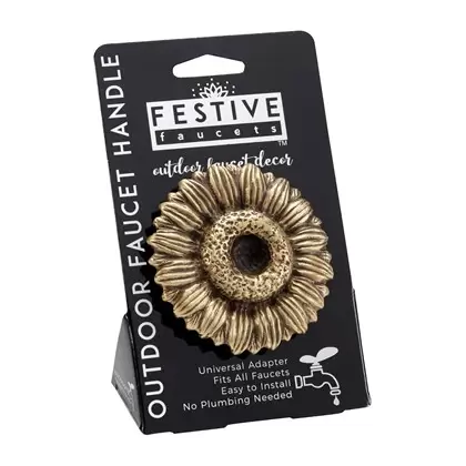 Festive Sunflower Brass Faucet Handle
