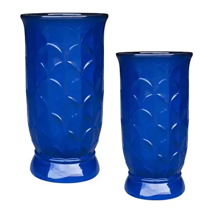 MCarr 8pc Tall Scallop Planter Pallet Admiral Blue