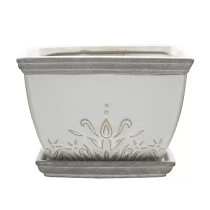 Southern Patio 8" Brentwood Planter White Finish