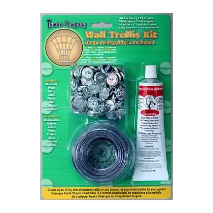 Tumax Wall Trellis Kit Grey w/ 90 Anchors, Glue & Wire Tape