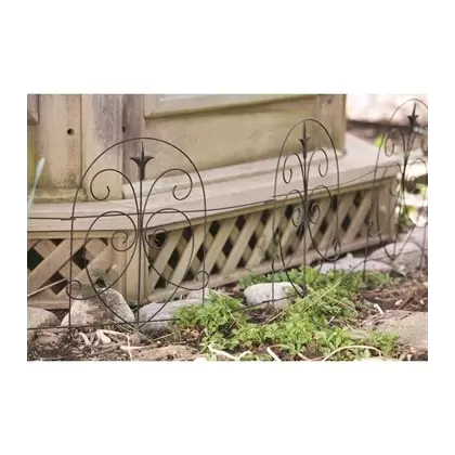 Panacea 18"x8' Romantic Folding Fence Black