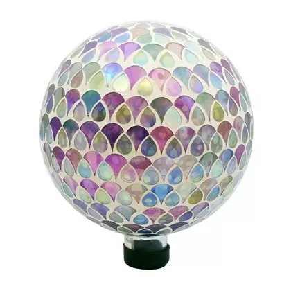 Gardener Select 10" Mixed Collage Glass Garden Globe