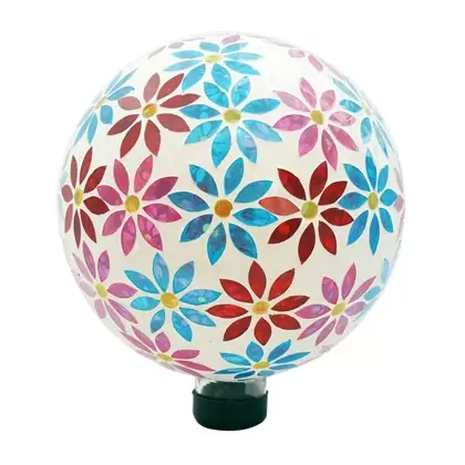 Gardener Select 10" Blue Red Orb Glass Garden Globe