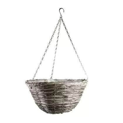 Gardener Select 14"' Round Grey/Black Plastic Hanging Basket with Chain Hanger 24/CS