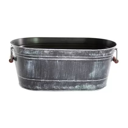 Gardener Select 17.3" Oval Planter with Handle Antique Black 17.3"x9.5"x7" 6/CS