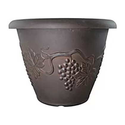 Grower Select 18.00 Grapevine Pot Black With Bronze Wash Each 410/PL, 18.11in OD x 18.11in H x 13.78in Base, 10.3Gal