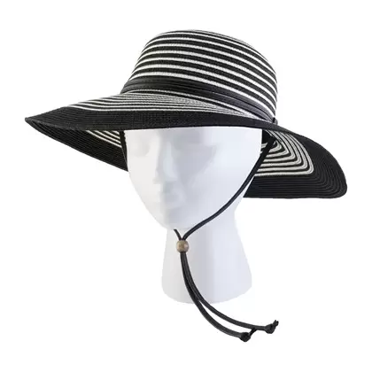 Sloggers Womens Braided Hat Black White Med UPF 50+