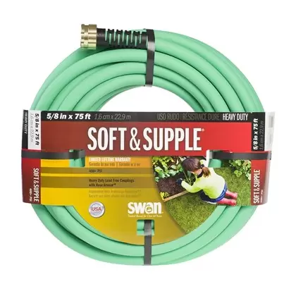 Swan 5/8"x75' Soft & Supple Reinforced Rubber/Vinyl Garden Hose